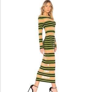 Spliced olive dress